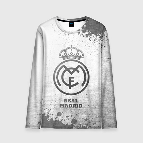 Мужской лонгслив Real Madrid - white gradient / 3D-принт – фото 1