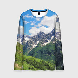 Мужской лонгслив Домбай - горный пейзаж на Северном Кавказе