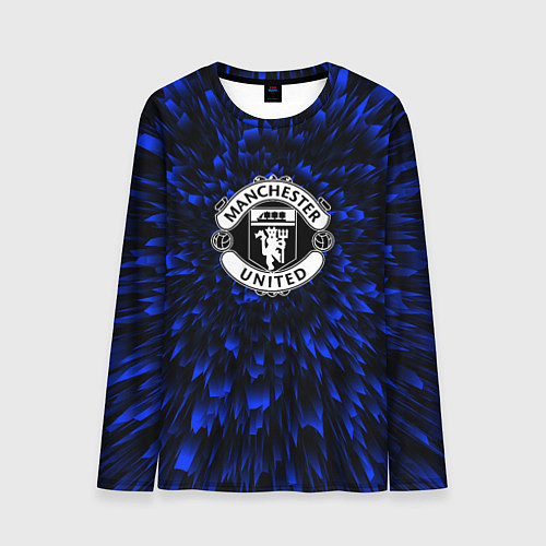 Мужской лонгслив Manchester United blue energy / 3D-принт – фото 1