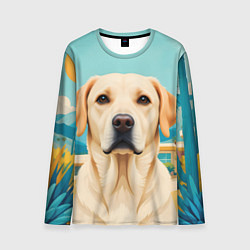 Лонгслив мужской Лето и лабрадор, цвет: 3D-принт