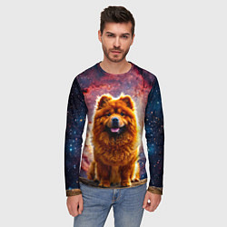 Лонгслив мужской Чау-чау в космосе, цвет: 3D-принт — фото 2
