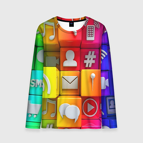 Мужской лонгслив Square / 3D-принт – фото 1