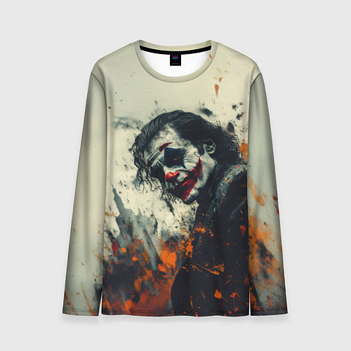 Мужской лонгслив Джокер стиль красок / 3D-принт – фото 1