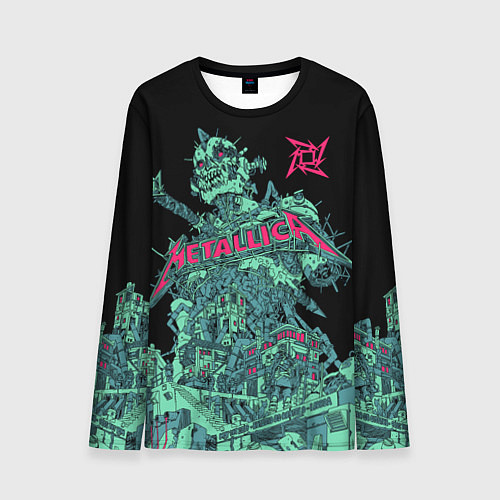 Мужской лонгслив Metallica - robot city / 3D-принт – фото 1