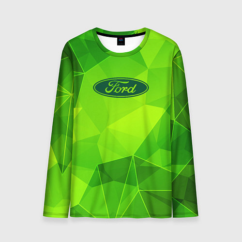 Мужской лонгслив Ford green poly / 3D-принт – фото 1