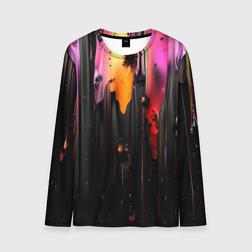 Мужской лонгслив Разноцветная рельефная краска текстура / 3D-принт – фото 1