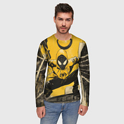 Лонгслив мужской Черный человек-паук, цвет: 3D-принт — фото 2