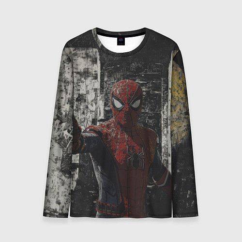 Мужской лонгслив Spider man night / 3D-принт – фото 1