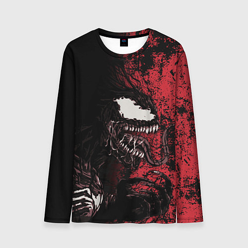 Мужской лонгслив Веном на красном / 3D-принт – фото 1