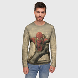 Лонгслив мужской Человек-паук готов спасать мир, цвет: 3D-принт — фото 2