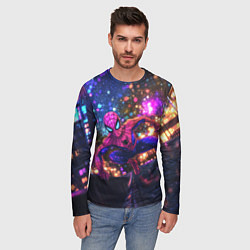 Лонгслив мужской Человек-паук и фиолетовый свет, цвет: 3D-принт — фото 2