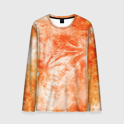 Мужской лонгслив Оранжевый тай-дай пятна / 3D-принт – фото 1