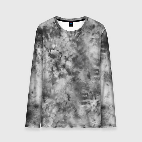 Мужской лонгслив Серый тай дай - абстракция / 3D-принт – фото 1