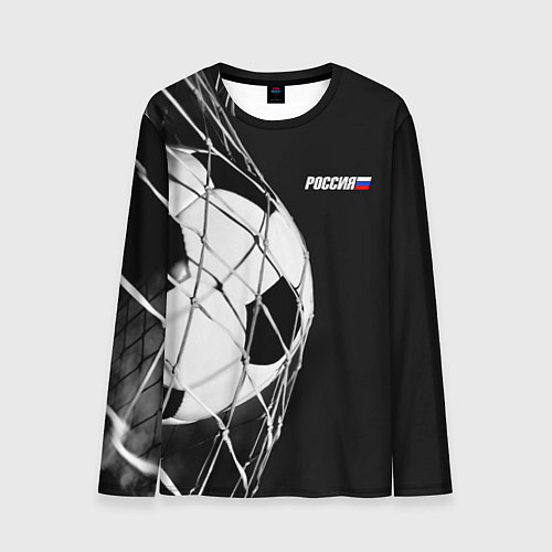 Мужской лонгслив Футбольный мяч в сетке ворот / 3D-принт – фото 1
