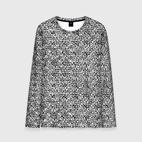 Мужской лонгслив Чёрно-белый текстурный / 3D-принт – фото 1