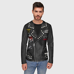 Лонгслив мужской Косуха рокерская с нашивками Nirvana, цвет: 3D-принт — фото 2
