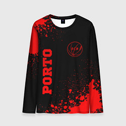 Лонгслив мужской Porto - red gradient вертикально, цвет: 3D-принт
