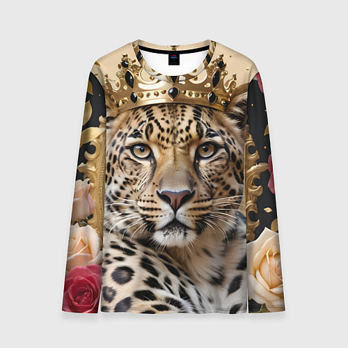 Мужской лонгслив Королевский леопард / 3D-принт – фото 1