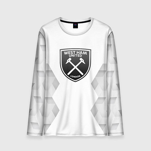 Мужской лонгслив West Ham white poly / 3D-принт – фото 1