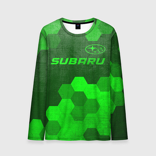 Мужской лонгслив Subaru - green gradient посередине / 3D-принт – фото 1