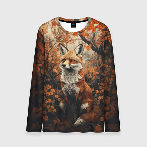 Мужской лонгслив Лис в лесной чаще / 3D-принт – фото 1