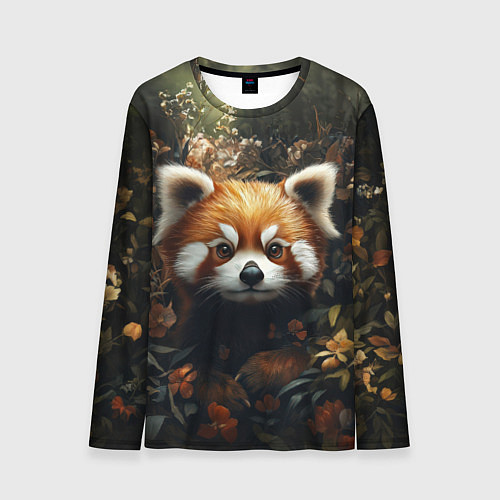 Мужской лонгслив Красная панда в лесной чаще / 3D-принт – фото 1