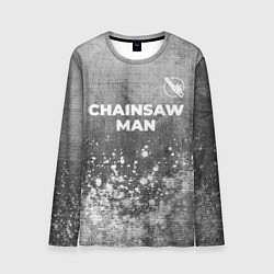 Мужской лонгслив Chainsaw Man - grey gradient посередине