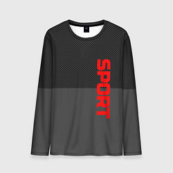 Лонгслив мужской Sport красными на сером, цвет: 3D-принт