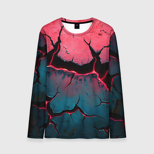 Мужской лонгслив Объемные разломы текстура / 3D-принт – фото 1