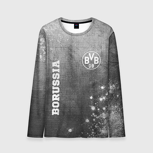 Мужской лонгслив Borussia - grey gradient вертикально / 3D-принт – фото 1