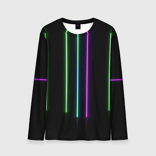 Мужской лонгслив Neon stripes / 3D-принт – фото 1
