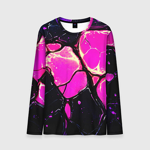 Мужской лонгслив Розовые пятна в текстуре / 3D-принт – фото 1