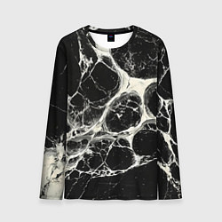 Лонгслив мужской Бело-черная потертая текстура, цвет: 3D-принт