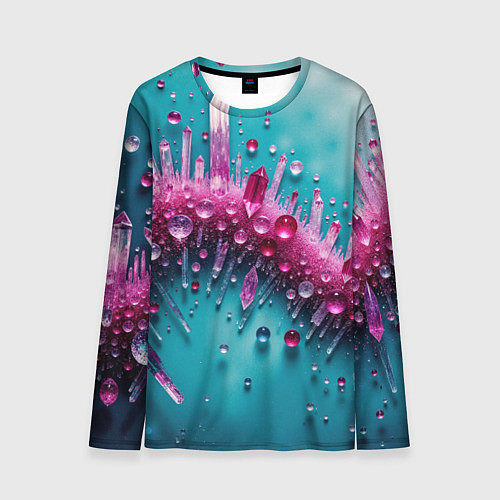Мужской лонгслив Розовые кристаллы / 3D-принт – фото 1