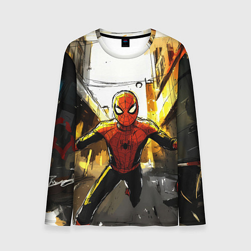 Мужской лонгслив Бегущий человек - паук / 3D-принт – фото 1