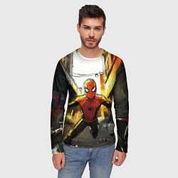Лонгслив мужской Бегущий человек - паук, цвет: 3D-принт — фото 2
