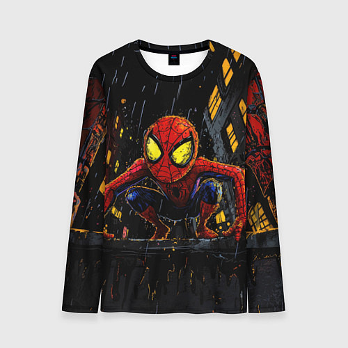 Мужской лонгслив Маленький человек-паук с желтыми глазами / 3D-принт – фото 1