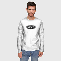 Лонгслив мужской Ford white poly, цвет: 3D-принт — фото 2