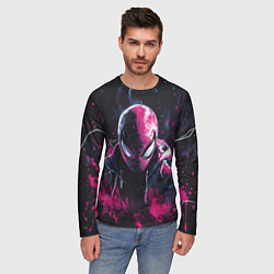 Лонгслив мужской Человек-паук и розовая краска, цвет: 3D-принт — фото 2