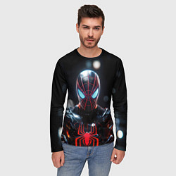Лонгслив мужской Спайдер-мен в мото костюме, цвет: 3D-принт — фото 2