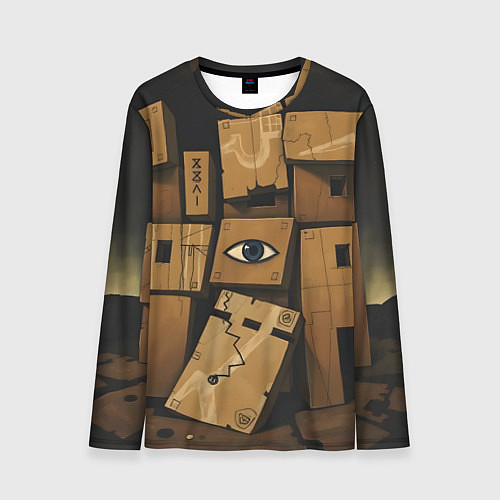 Мужской лонгслив Коробки и глаз / 3D-принт – фото 1