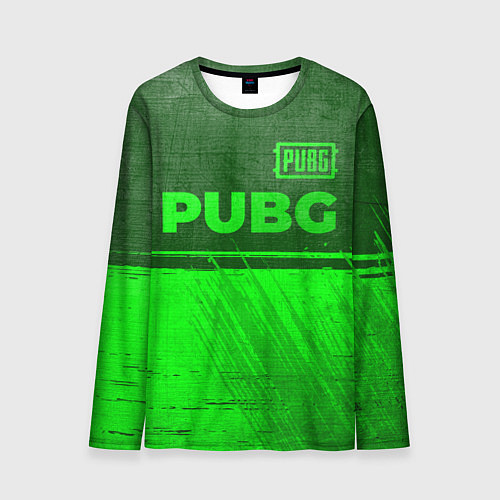 Мужской лонгслив PUBG - green gradient посередине / 3D-принт – фото 1