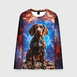 Лонгслив мужской Дратхаар в космосе, цвет: 3D-принт