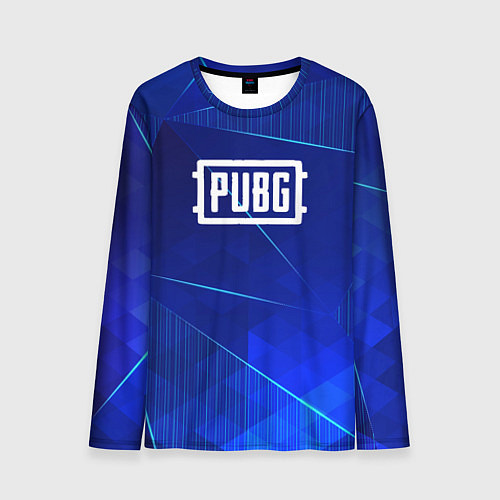 Мужской лонгслив PUBG blue poly / 3D-принт – фото 1
