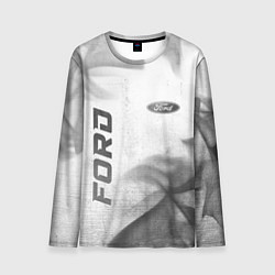 Мужской лонгслив Ford - white gradient вертикально