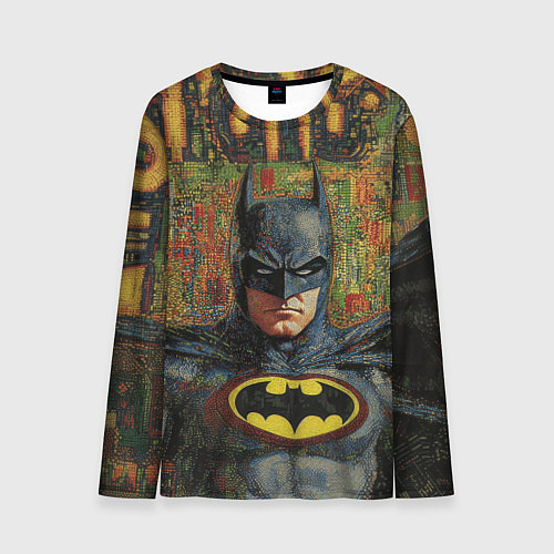 Мужской лонгслив Текстурный Бэтмен / 3D-принт – фото 1