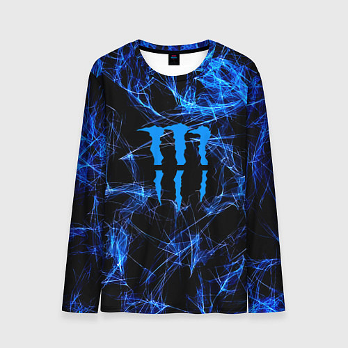 Мужской лонгслив Monster energy искры дымы / 3D-принт – фото 1