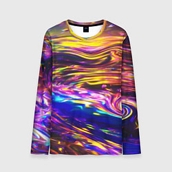 Мужской лонгслив Неоновые полосы текстура