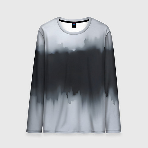 Мужской лонгслив Разводы черной краски / 3D-принт – фото 1