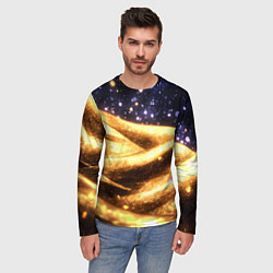 Лонгслив мужской Золотая текстура и синее небо, цвет: 3D-принт — фото 2